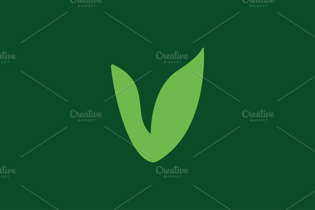 Letter V Leaf Logo Template, a Branding & Logo Template by Advateik ™ (Photo 1 of 4)