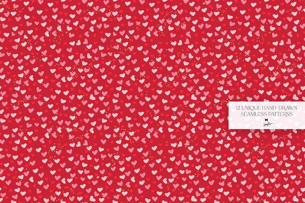 Valentine Doodles Seamless Patterns, a Pattern Graphic by KaramfilaS (Photo 4 of 19)