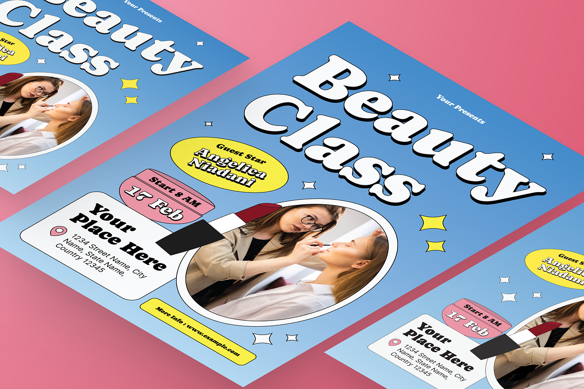 Beauty Class Flyer Set, a Flyer Template by Annora Studio (Photo 3 of 6)