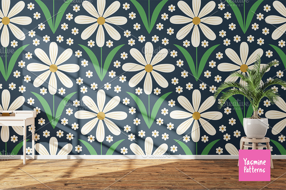 Mid Mod Flowers Patterns Collection, a Pattern Graphic by Yasmine Patterns (Photo 5 of 8)