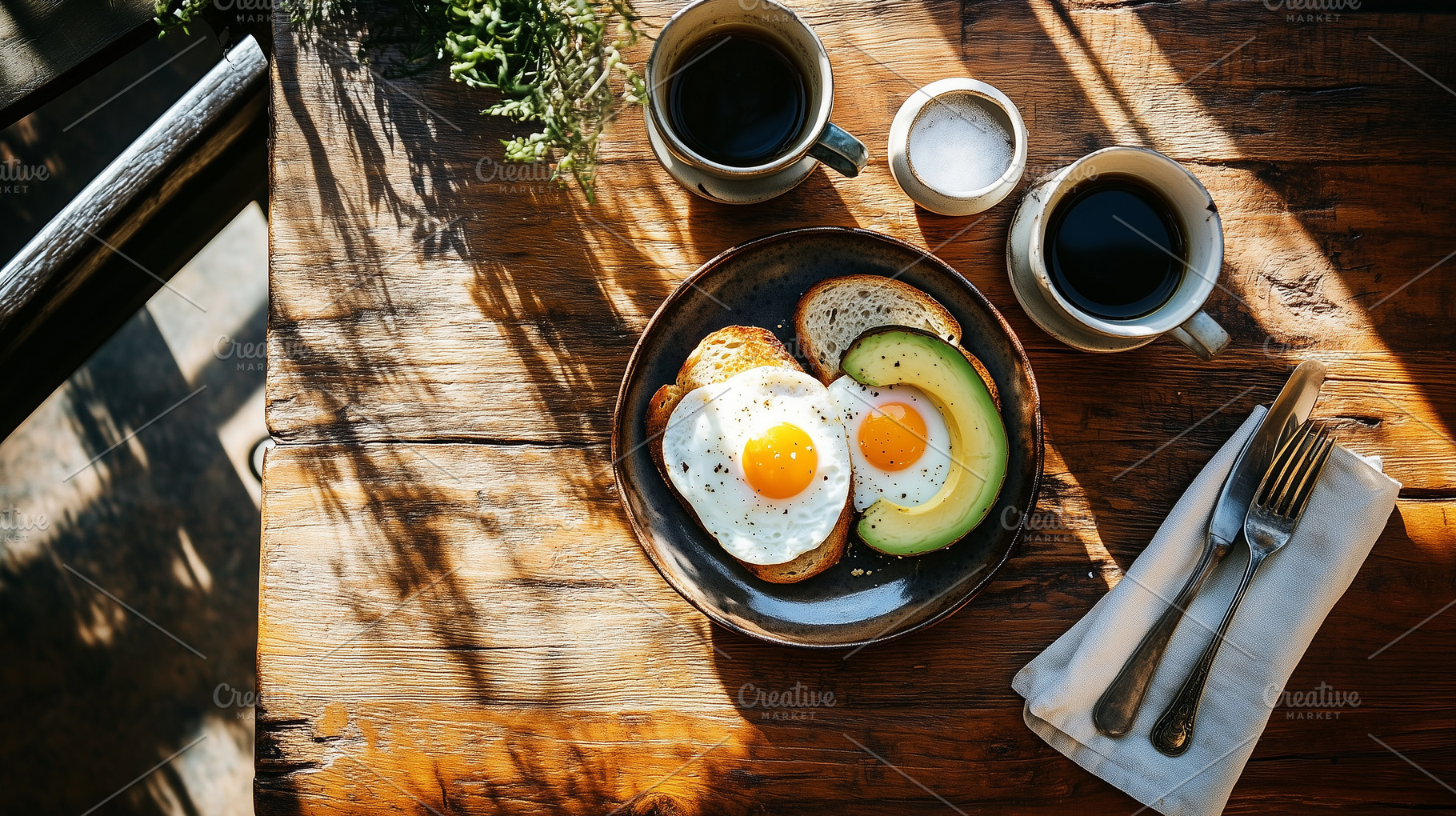 Calm moment with healthy breakfast, a Food & Drink Photo by MistyDay