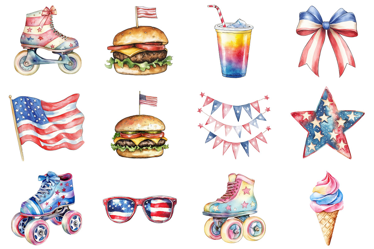 80s 4th of July Patriotic USA, a Seasonal Illustration by CitraGraphics (Photo 3 of 6)