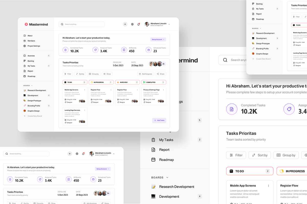 Project Tracker Admin Dashboard, an UI Kit Template by SquidPixey (Photo 5 of 5)