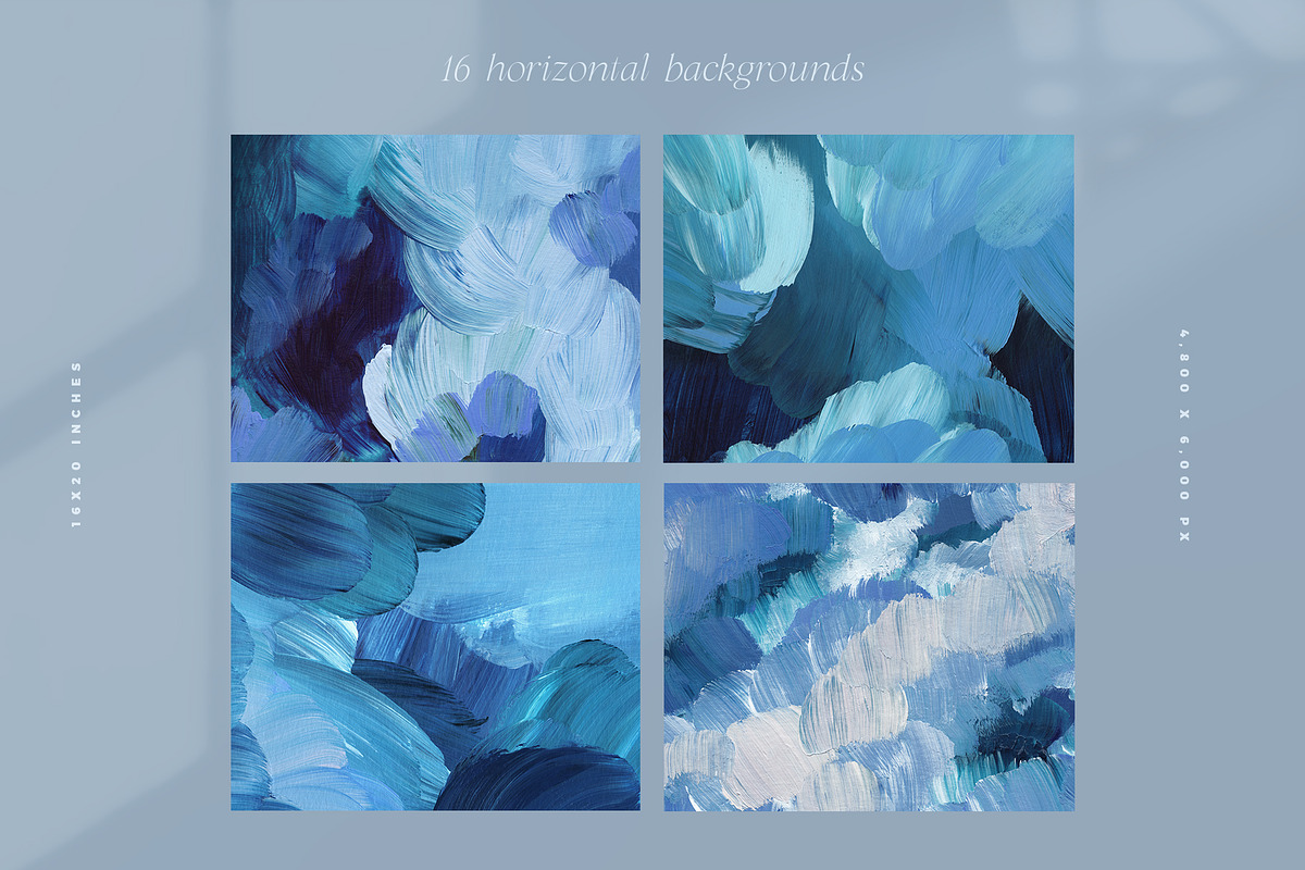 Blue Painted Abstract Backgrounds, a Texture Graphic by Basia Stryjecka (Photo 10 of 18)