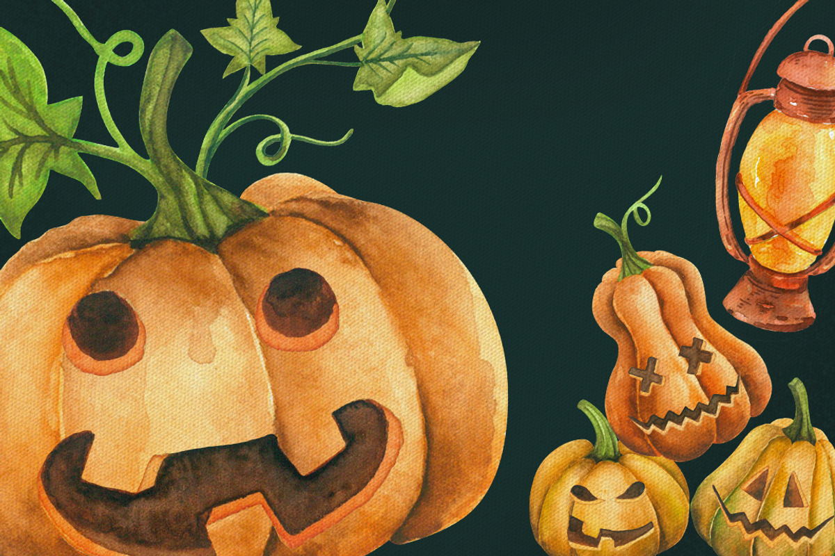 CRAZY PUMPKINS Watercolor, an Illustration by andypray (Photo 6 of 6)
