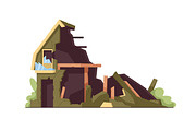 Broken ruined house buildings set, an Object Illustration by Good Studio (Thumbnail 7 of 14)