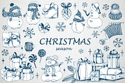 Christmas Snowmen ClipArt Collection, an Object Graphic by Jeanna Draw (Thumbnail 2 of 14)