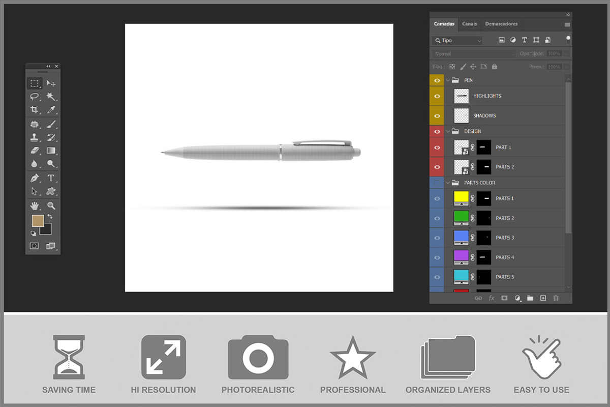 Pen Floating Mockup PSD, a Pens & Pencil Mockup by Bruno's Shop (Photo 3 of 4)