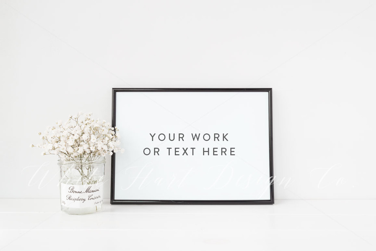 The Black A4 frame mockup bundle, a Print Template by White Hart Co. (Photo 4 of 6)