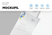4 A4 Size Paper Mock Ups, an Advertising Mockup by megostudi0 (Thumbnail 4 of 6)