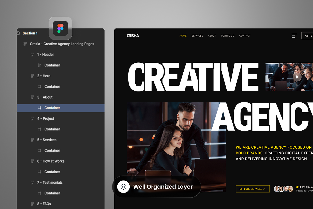 Crezia -Creative Agency Landing Page preview 2