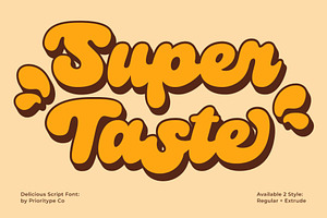 Super Taste - Bold Script Font, a Script Font by Prioritype Co