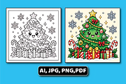 Bold Easy Cute Christmas Coloring, a Seasonal Illustration by Design Station (Thumbnail 6 of 6)