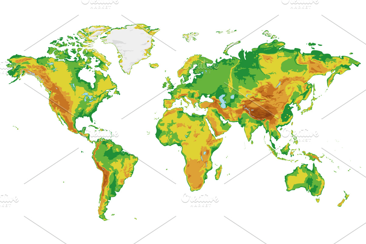 2x Physical World Maps, an Education Illustration by asantosg (Photo 8 of 14)