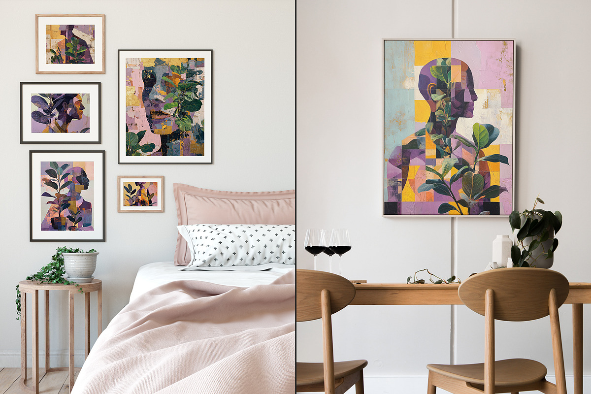 Cubist Floral Portrait Illustration, a Decorative Illustration by Housui Patterns (Photo 9 of 17)