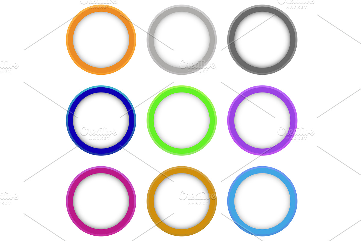 Set of Modern Colorful Oval Banners, a Decorative Illustration by FineArtStudio (Photo 1 of 3)