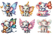 Cute Baby Elephants with Wings PNG, an Illustration by Pixels.Craft (Thumbnail 2 of 6)