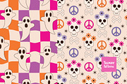 Hippie Halloween Patterns Collection, a Pattern Graphic by Yasmine Patterns (Thumbnail 3 of 8)