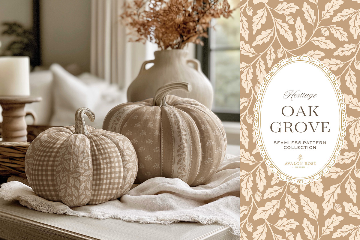 Oak & Acorn Autumn Patterns - Tan, a Pattern Graphic by Eclectic Anthology (Photo 5 of 13)