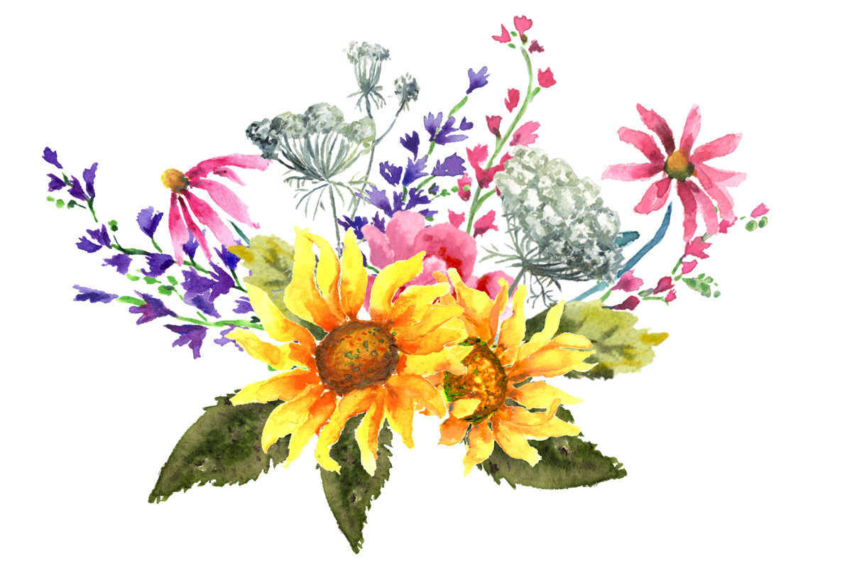 Sunflowers & Wildflowers Clip Art, an Illustration by Graphic Blue Bird (Photo 7 of 8)
