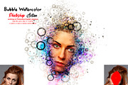 Bubble Watercolor Photoshop Action, a Brushes & More by Studio Retouch (Thumbnail 1 of 14)