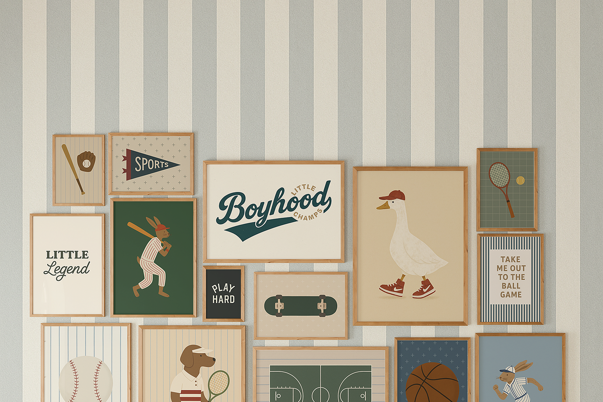 100 Retro Sports Kids Prints Bundle, a Graphic by Malunio (Photo 2 of 4)