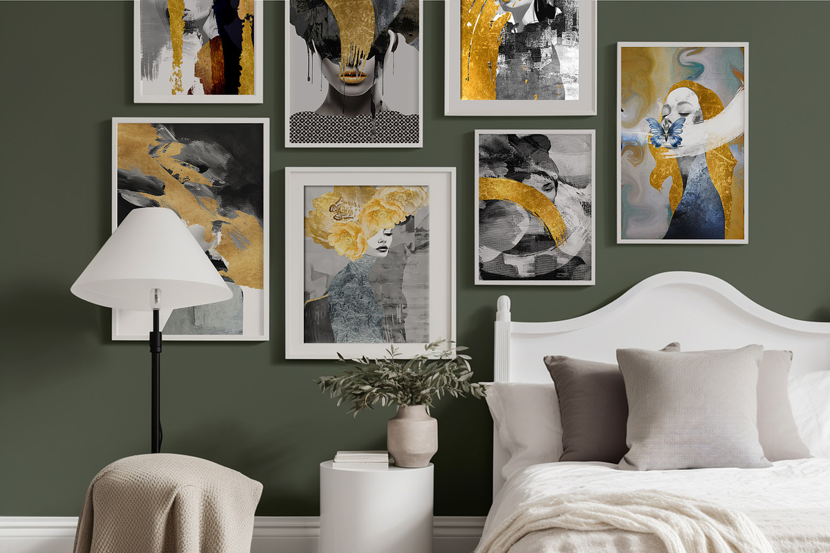 Golden female print poster, a Decorative Illustration by Muzi pear studio (Photo 10 of 10)