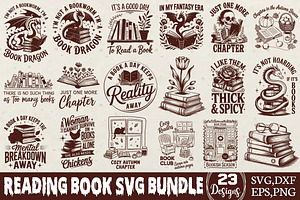 Reading Book Svg Bundle, an Object Graphic by DollarSmart