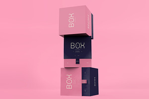 3d Three Luxury Boxes Mockup