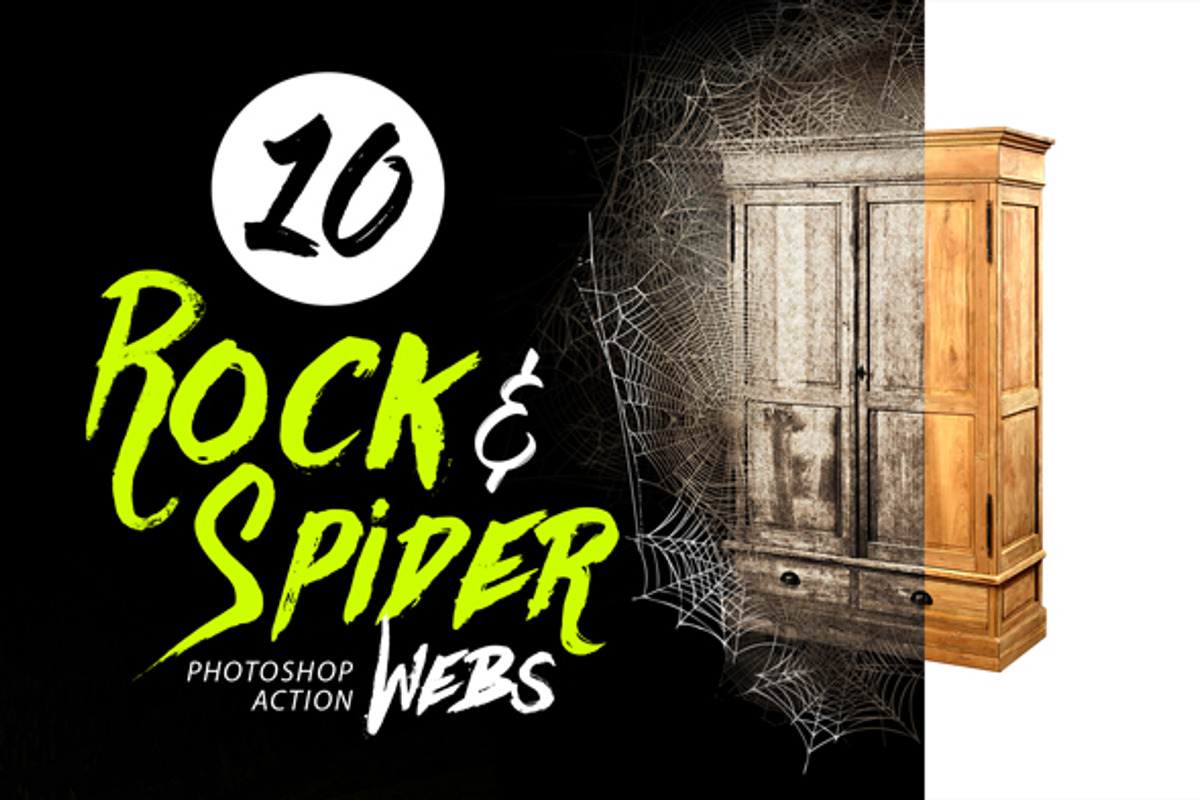 10 Rock & Spider Webs Photo Effect preview 5