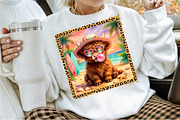 Cute Highland Cow Beach Summer PNG, a Work Illustration by Sublimation Artist (Thumbnail 2 of 9)