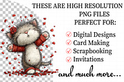 Whimsical Valentine Cat Clipart, an Illustration by Daily.Designs (Thumbnail 2 of 8)