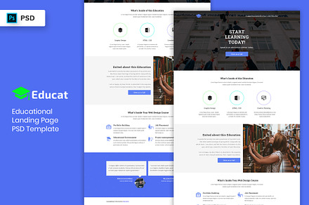 Educational Landing Page Template, a Landing Page Template by 3djagan