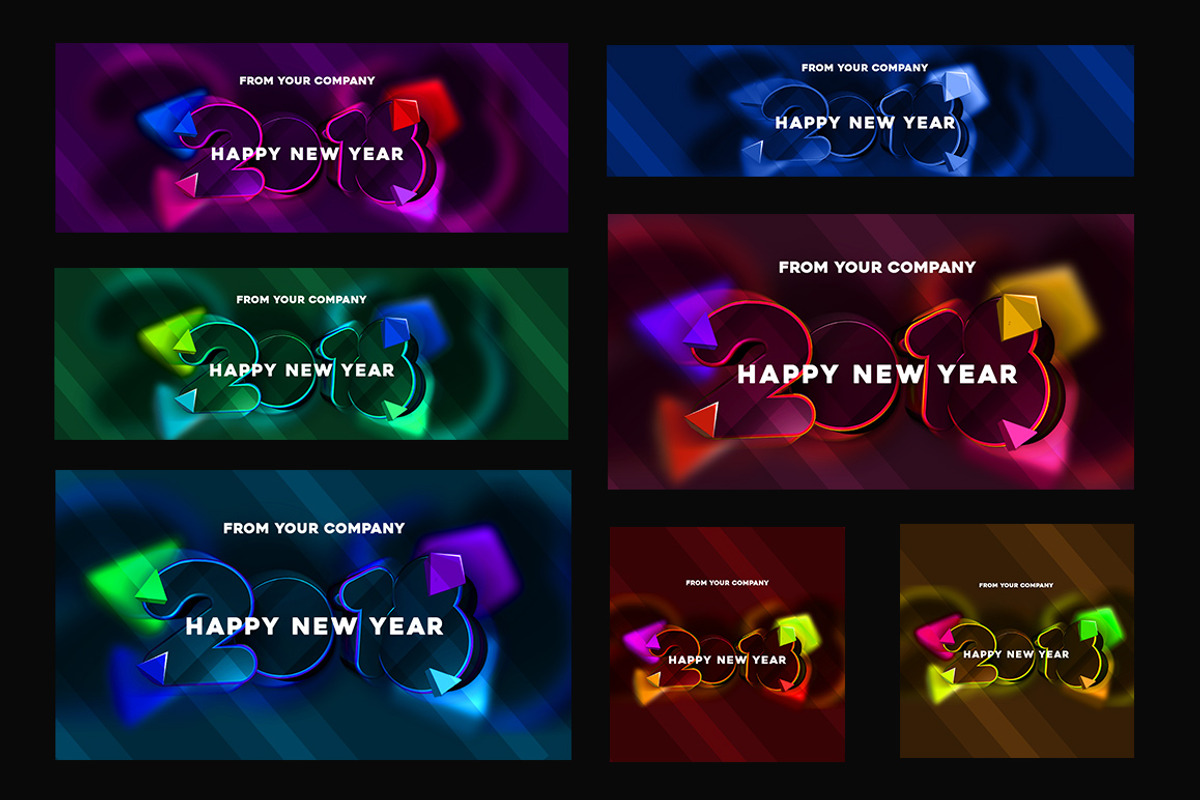 2018 New Year Social Media Cover Kit, a Social Media Template by akram (Photo 1 of 6)