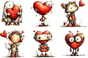Quirky Valentine's Day Clipart, an Illustration by Designking (Thumbnail 3 of 5)