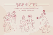 Jane Austen Inspired Line Art, a Person Illustration by Miriam Furniss Designs (Thumbnail 1 of 13)