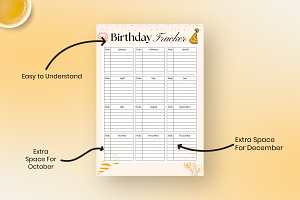 Printable Birthday List