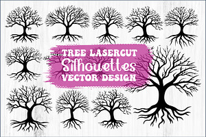 Laser Cut Tree Silhouettes Bundle, an Illustration by BIPLOB EXPERT