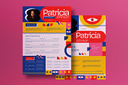 Blue Red Colorblock Resume US Letter, a Resume Template by graphicook (Thumbnail 1 of 3)