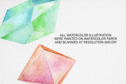 Watercolor Crystals Clipart, an Illustration by MilanaDesignShop (Thumbnail 4 of 4)