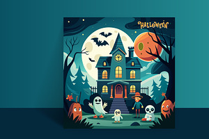 Halloween banner design bundle, a Poster Template by hkmonir