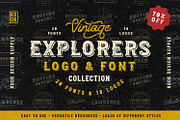Explorers Logo & Font Collection, a Serif Font by Greg Nicholls (Thumbnail 1 of 9)