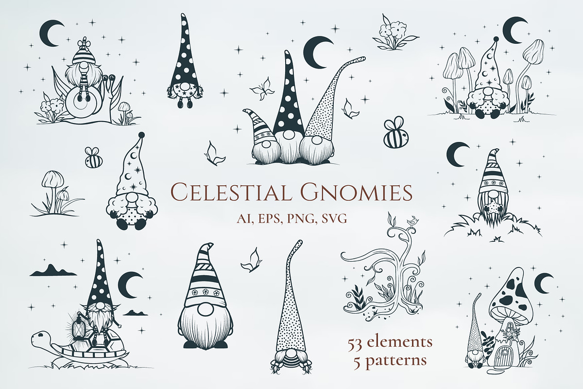 Magic Celestial Gnome Collection, an Illustration by KirillsWorkshop (Photo 1 of 8)