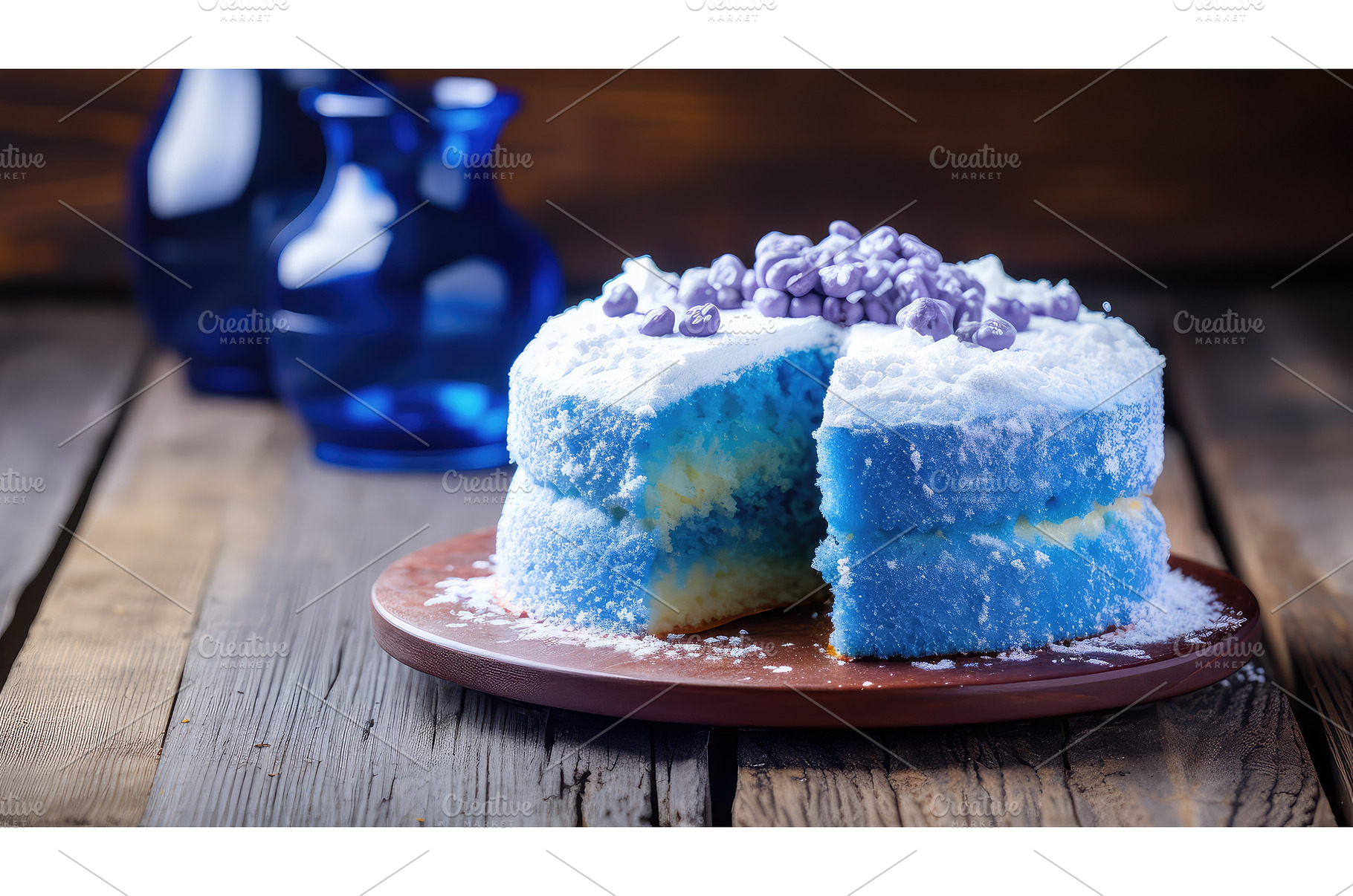 bakery blue cake food ai generated, a Background Photo by pikepicture