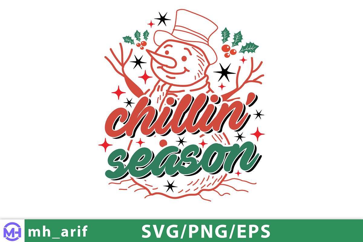 Chillin' Season Christmas Hand-Drawn, a Graphic by mh_arif (Photo 2 of 4)