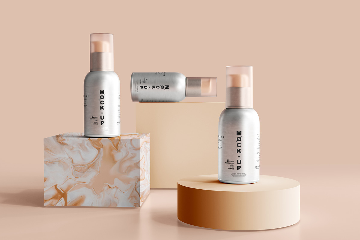 Aluminum Cosmetic Mockup Bundle, a Cups & Container Mockup by pmvch (Photo 122 of 206)