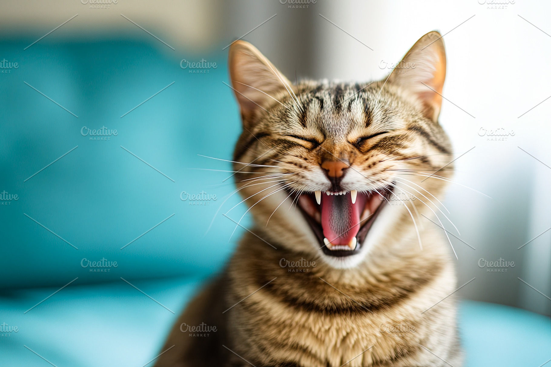 Yawning Tabby Cat, an Animal Photo by Ales Munt