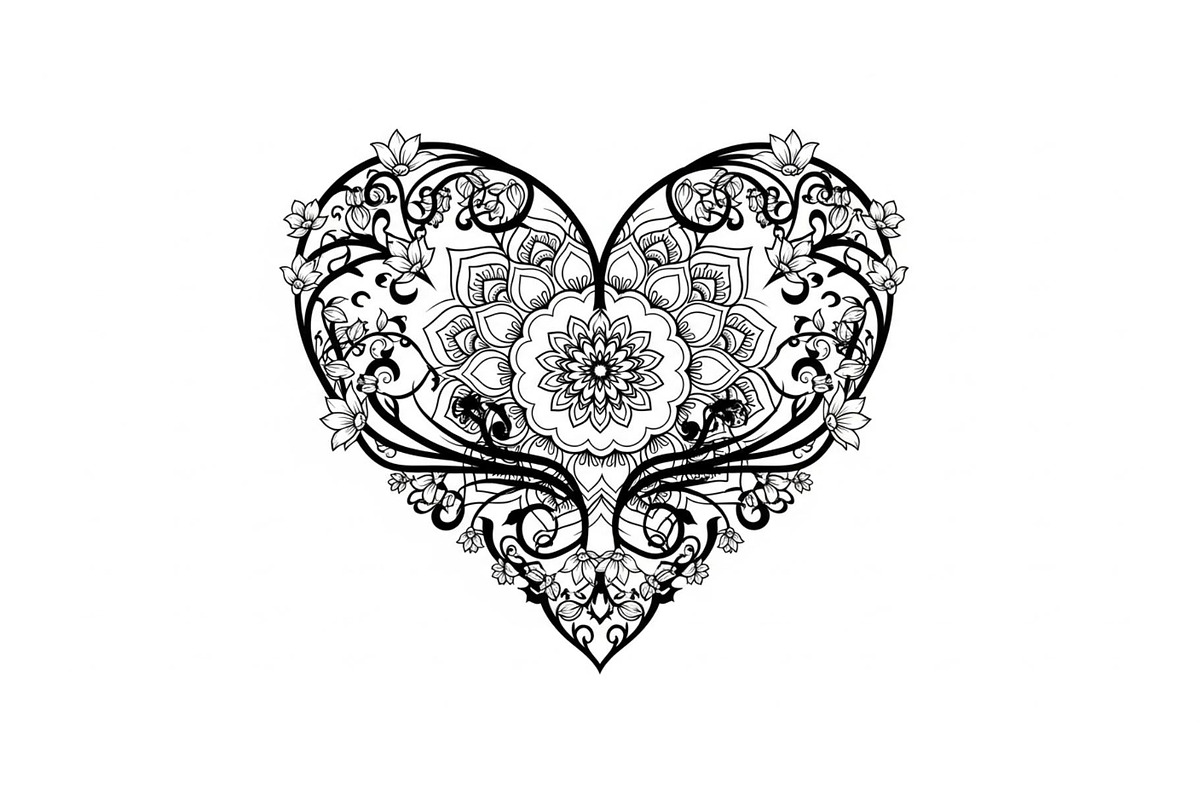 Ornamental Heart Silhouette Bundle, an Illustration by jahid234 (Photo 18 of 31)