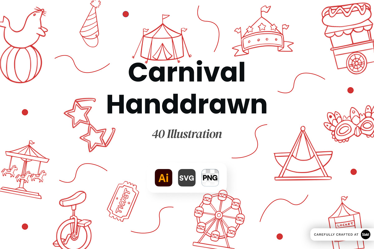 Carnival Handdrawn Illustration, an Object Graphic by SLAB! Design (Photo 1 of 2)