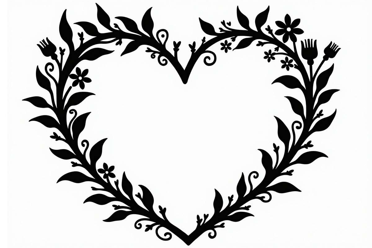 8 Heart Silhouette Floral Frames, an Illustration by hafijul (Photo 9 of 9)
